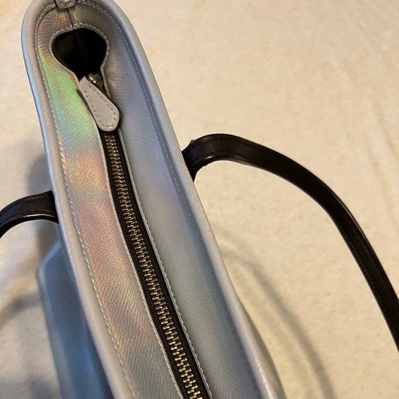 Coach Hologram City Zip Tote and Wallet Iridescent Leather Silver - Picture 4 of 11